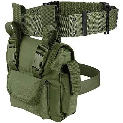Bolsa táctica para Pierna, riñonera, cinturon de Nailon 1000D, Bolsas para piernes y cinturon para Deporti - 1
