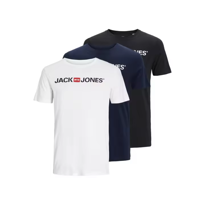 Jack & Jones Jjecorp Logo - Pack de 3 Camisetas de Manga Corta para Hombre - Multicolor - 12191330 - 1