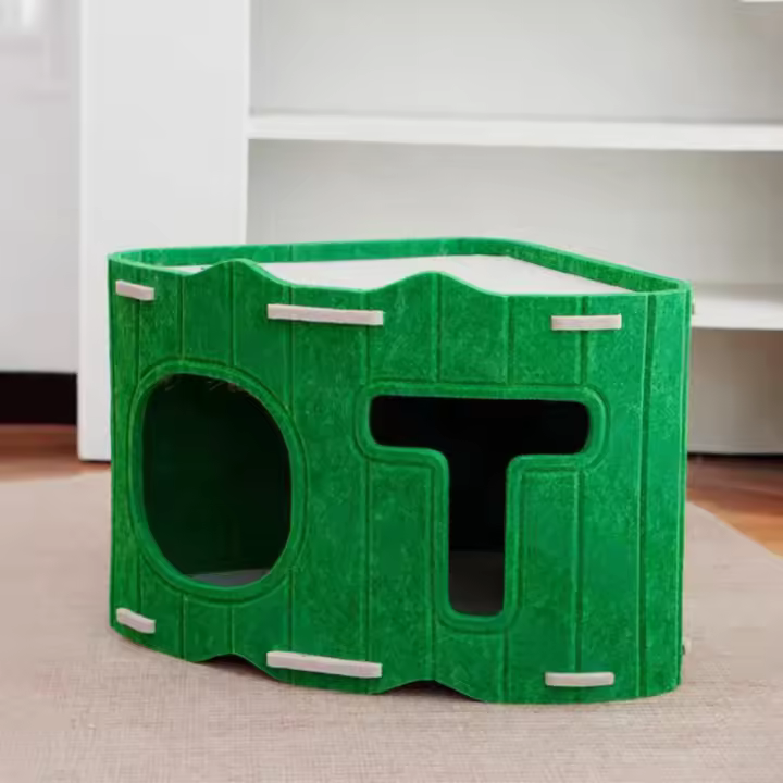 Cama para gatos resistente al desgaste, plegable, ahorradora de espacio, semi-cerrada, transpirable y desmontable de fieltro. - 1