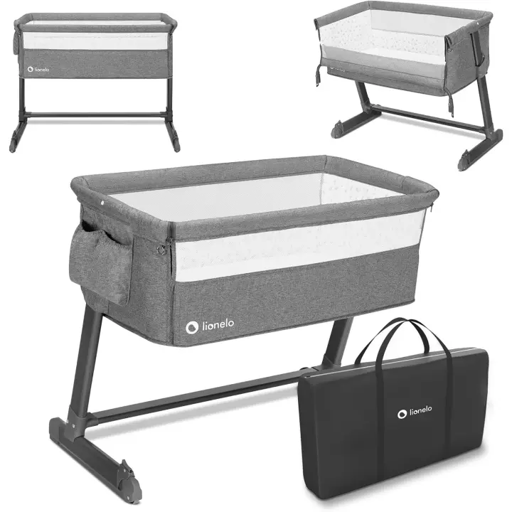 Camita para niños hasta 9 kg 5 Regulación Gradual de la Altura 2 Ruedas para desplazar Organizador Mosquitera Bolsa para Transportar - 1