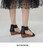 Sandalias de cuña para mujer, novedad de verano 2025, suela gruesa, talla grande, informales, versátiles, con suela suave, sandalias romanas para mujer - details 10