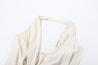 BUNO-Minivestido de Color liso para mujer, vestidos sin tirantes con escote en V profundo a la moda, ropa de calle de tendencia femenina - details 13