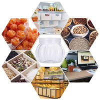Tarro de plástico transparente con tapa para cocina, tarro de calabaza de 12 piezas, 150ml, para dulces, galletas, granos, té, condimentos, contenedor de almacenamiento - details 5