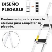 peldaños con Estructura de Acero |   Taburete Multifuncional con Superficie Antideslizante y Base Estable |   Ligera, portátil y Segura para hogar, Oficina y tareas domésticas - details 7