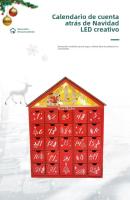 Calendario de Navidad para niños, accesorio creativo Con luz, 24 cajones de madera, regalo, 2024 - details 6