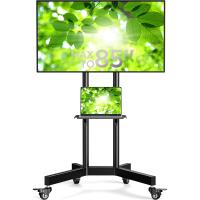 Ruedas para Televisión de 32 a 85 Pulgadas hasta 60 kg, Soporte TV Pie con Bandeja, Máx. VESA 600x400mm - details 0