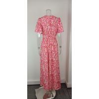 Vestido Elegante con Estampado Pastoral y Cuello en V para Mujer, Estilo Nuevo 2025, Ajustado a la Cintura - details 16
