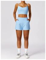 Pantalones Cortos Deportivos para Mujer Nylon Suelto, Secado Rápido, Adecuado para Entrenamiento, Yoga, Fitness Made en China - details 8