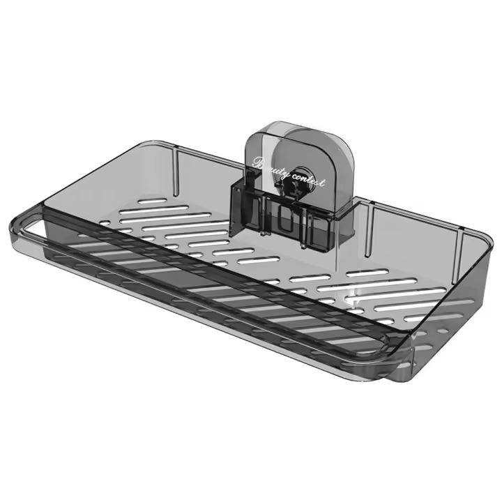Estante de ducha con ventosa transparente, estante de drenaje para fregadero sin taladro, organizador de ducha de gran capacidad extraíble para cocina - 1