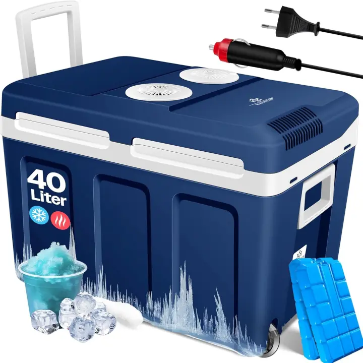 Nevera eléctrica portátil 40L con Ruedas |   Calienta y enfría |   termoeléctrica |   Mini Nevera |   12V y 230V |   para Coche, Camping y Enchufe |   Modo Eco |   Incluye acumuladores de frío - 1
