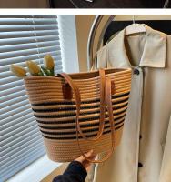 Bolso de estilo francés para mujer, gran capacidad, nuevo bolso versátil de hombro tejido de paja, bolso de mano para vacaciones en la playa - details 19