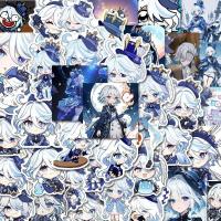Juego de pegatinas Genshin Impact, Focalors Furina, Anime, dibujos animados, juguetes para niños, calcomanías, bricolaje, 56 piezas por juego - details 2