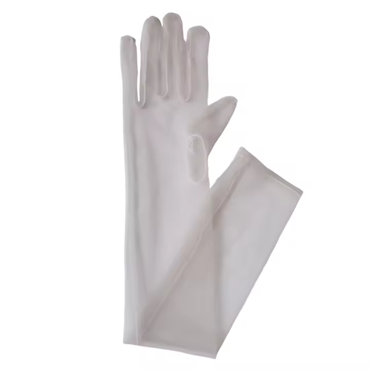 Bridal Mesh Tulle Gloves Elbow Length Transparent Sheer Gloves for Evening Party Dance Gloves - 1