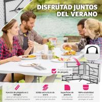 Juego de Mesa Plegable de Acero Set de Mesa de Camping con 2 Sillas Mesa de Jardín al Aire Libre - details 4