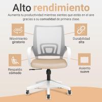 Silla Escritorio Ergonómica - Silla Oficina con Apoyo Lumbar, Estructura de Plastico, Malla Transpirable, Ruedas Giratorias 360 °   Soporta hasta 120kg - details 6