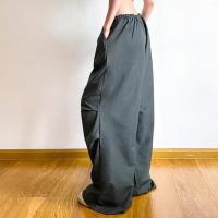 Pantalones Retro Hip Hop para mujer, cintura alta, elásticos, sueltos, ajustables para - details 4