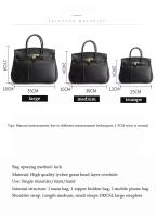 Bolso de mano de cuero genuino con patrón de lichi para mujer, Bolso grande de un hombro, capa superior, nuevo - detalles 1