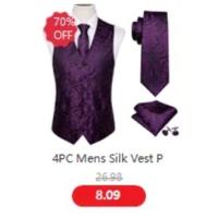 Chaleco S-5xl de 20 colores para hombre, chaleco ajustado de seda lisa, rosa, azul, negro, rojo, morado, blanco y caqui, chaqueta sin mangas Barry Wang - details 4