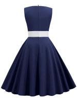 Vestido de fiesta estilo años 50 y 60 con estampado de mujer y vuelo amplio - details 3