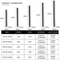 YNL Lámpara de Pared LED Moderna para Exteriores Impermeable IP67 Luz de Pared Larga de 110V 220V - details 5