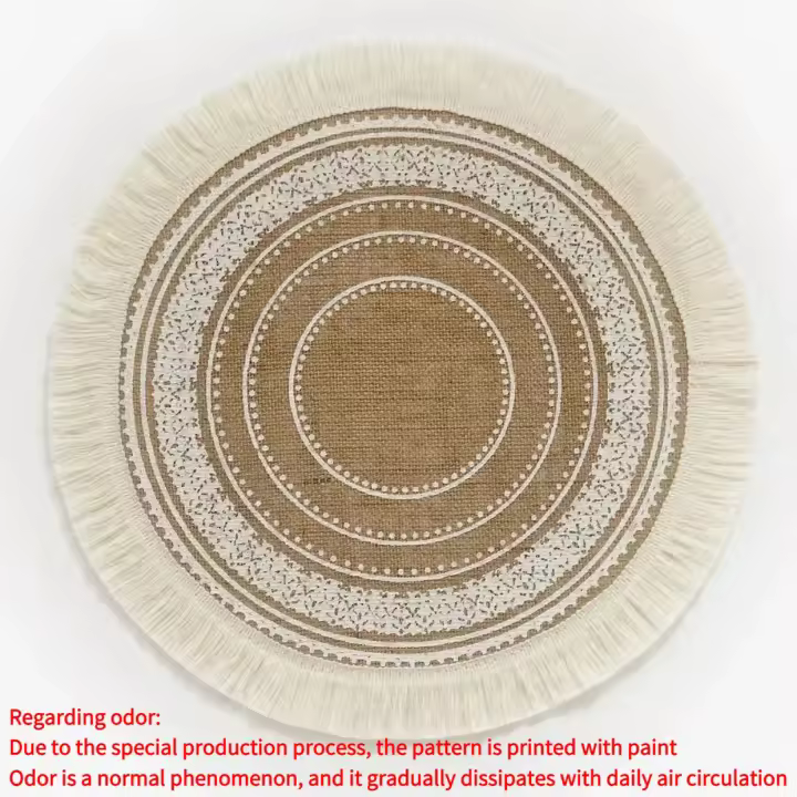 Manta de Mesa de Juta Antideslizante Accesorio de Decoración de Comedor para Cena de Fiesta - 1