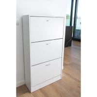 Mínimalista Diseño de Puerta Oscilobatiente 6 Baldas para 28 Zapatos Estructura Blanco/Taupe - details 18