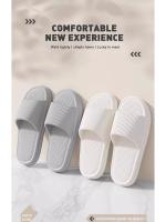 Zapatillas de casa de Color sólido para hombre y mujer, chanclas de baño antideslizantes de EVA, sandalias ligeras concisas para mujer, zapatos para parejas, verano - details 0