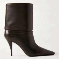 2024 Botas de ante occidentales de otoño con tacón de aguja minimalista y tacón de gatito con logotipo para mujer - details 4
