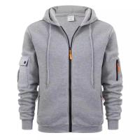 Sudadera con Capucha de Cremallera Completa para Hombres Ropa Deportiva Casual de Otoño-Invierno con Bolsillo Plano - details 2