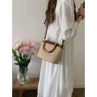 Bolsos de Viaje Hechos a Mano para Mujer Bolsos Cruzados de Verano de Paja con Asa de Madera - details 12