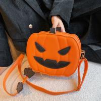 Bolso de calabaza de Halloween de cuero PU de dibujos animados, bolso de hombro divertido de calabaza de murciélago, bolso cruzado cuadrado de gran capacidad para fiesta - details 3
