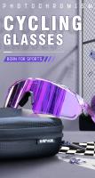 Kapvoe-gafas de sol fotocromáticas para ciclismo, lentes de color azul y morado, UV400, para hombre - details 0