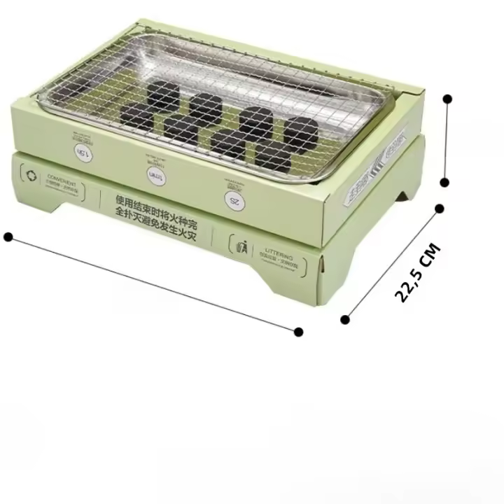 Parrilla Desechable Para Picnic Y Exterior Parrilla Portátil De Carbón Sin Humo Para Hogar Y Exteriores Parrilla De Hierro Moderna Y Minimalista - 1