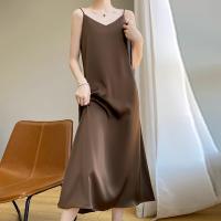 Elegante Vestido de Seda Satinada de Estilo Francés Vestido Largo 2025 con Cuello en V y Fondo de Rodilla - details 15