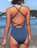 Traje de Baño de Una Pieza Ajustado Color Sólido Sexy sin Espalda Material de Nylon de Alta Elasticidad Estilo de Moda para Mujeres Primavera/Verano - details 8