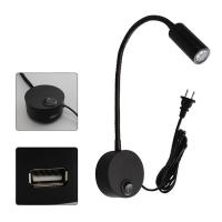 Candelabro de pared enchufable, lámpara de pared de cabecera con enchufe e interruptor, luz de pared de dormitorio con puerto de carga USB para sala de estar de Hotel - details 3