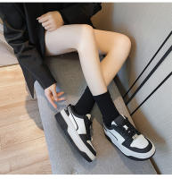 Zapatos blancos de plataforma de cuero, nuevas zapatillas versátiles en blanco y negro, zapatos de tablero de panda que aumentan la altura - details 17