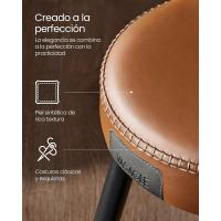 Juego de 2 Taburetes de Bar Taburetes de Cocina, Taburetes de Desayuno, Cuero Sintético con Costuras 76,2 cm de Alto, Silla Comedor, Fácil Montaje, Negro - details 33