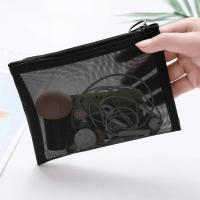 Neceser de viaje para mujer, bolsa de aseo de malla negra transparente, organizador de maquillaje, bolsa de lavado, pequeña y grande - details 34