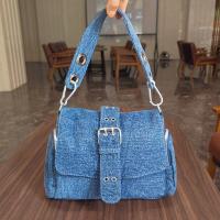 Bolso Bandolera de Mezclilla para Mujer, Bolso de Hombro con Remaches de Moda, Diseño de Marca, Bolso de Mano Femenino Azul - details 8