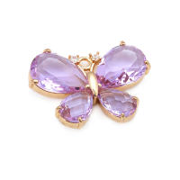 Colgantes de Mariposa de Vidrio de Zirconia de Brasso Dorado 18K Collar Aretes de Alta Calidad Accesorios de Joyería DIY - details 1