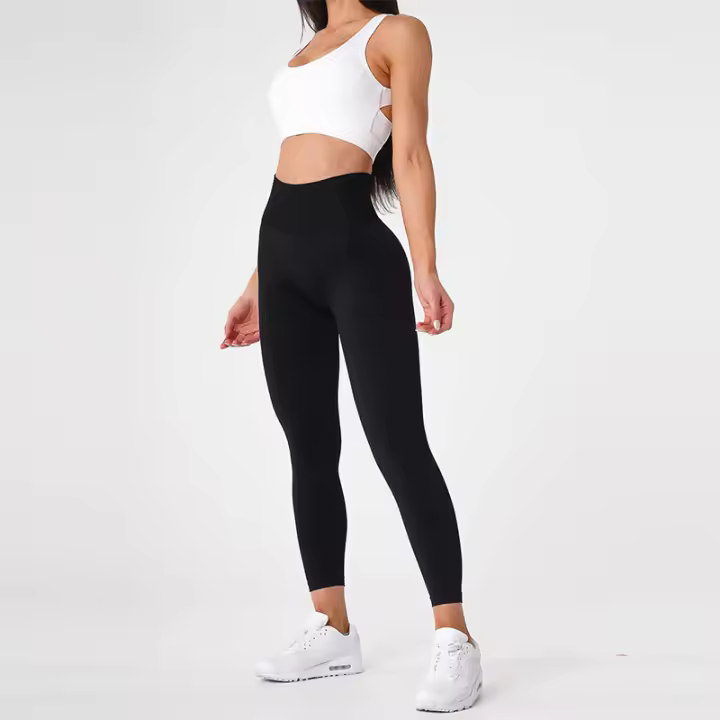 Mallas sin costuras para mujer, pantalones de Yoga de cintura alta, ropa de gimnasio, Leggings de licra, trajes de entrenamiento suaves, sólido, nuevo - 1