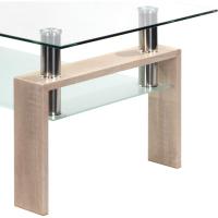 Mesa Moderna de Centro con Tapa de Cristal Transparente y Base de Metal Negro (100x60 cm) - details 31