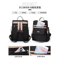 Mochila De Trabajo ligera para mujer, morral de viaje informal, resistente al agua, color negro y rosa - details 8