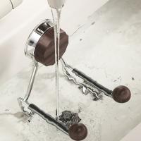 Estante para secador de pelo montado en la pared, estilo ventosa, estante de almacenamiento con ventosa para ahorrar espacio, aspecto de madera ajustable - details 8
