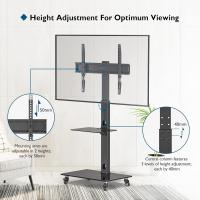 Soporte TV con ruedas para pantallas de plasma/LCD/LED de 30-70 pulgadas hasta 40 kg, soporte de TV de suelo con 6 ajustes de altura ajustable de vidrio templado de 2 niveles, MAX VESA 600x400 mm - details 1