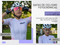SCVCN gafas fotocromáticas de ciclismo para hombre y mujer, lentes deportivas sin marco para bicicleta de montaña - details 3