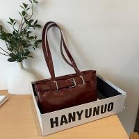 Bolso de hombro con hebilla francesa que combina con todo, bolso de cuero de Color sólido para ocio, bolso de mano para ir al trabajo Y2k para mujer - details 5