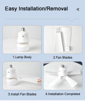 TOMAXIN-Lámpara e27para Ventilador de Techo,Tornillo para el Hogar Silencioso, Pequeño, Ahorro de Energía Inteligente - details 9