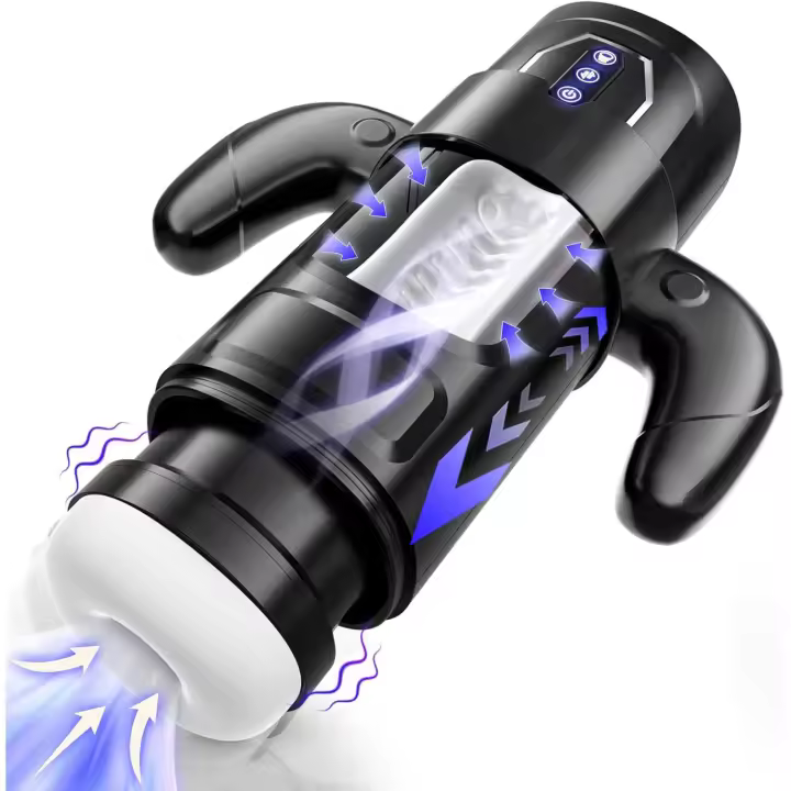Copa de Masturbación para Hombres con 6 Impulses, 3 Succiones, 9 Modos de Vibración, Calentamiento, Pronunciación, Gamepad Juguetes Sensoriales para la Salud - 1